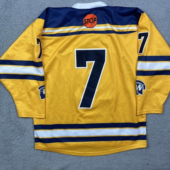 Wayzata Trojans Hockey Jersey Minnesota Highschool Hockey‎ Yellow MN #7 Size S - Picture 6 of 8